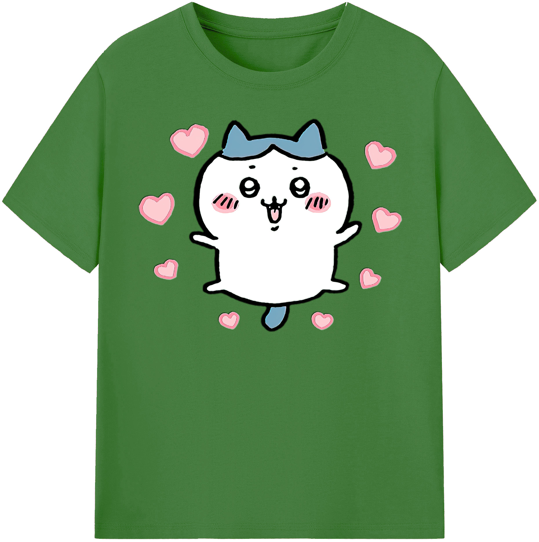 （画像用） ちいかわ ハチワレ Chii-kawa hachiware レディースカジュアルプリントTシャツ（綿100％）